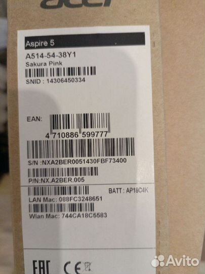 Ноутбук acer aspire 5 A514-54-38Y1