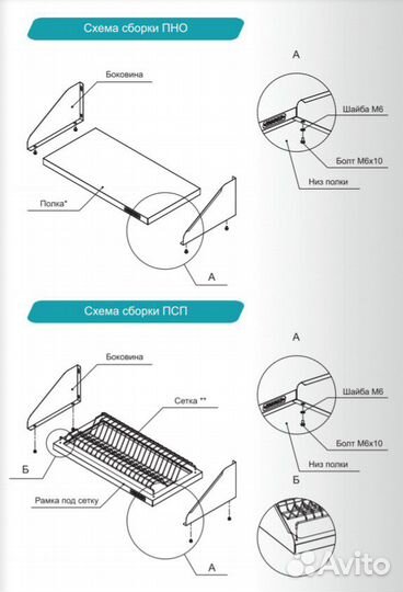 Полка навесная открытая пноб 