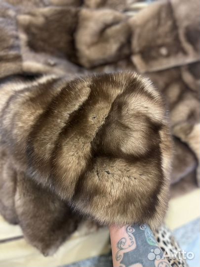 Полушубок норковый цвет соболь