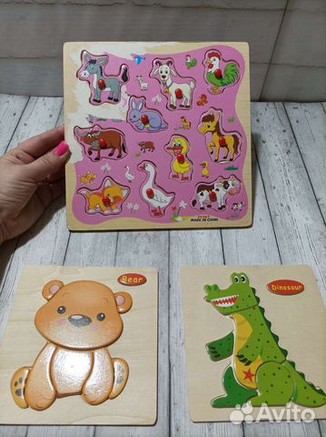 Развивающие игрушки деревянные рамки вкладыши