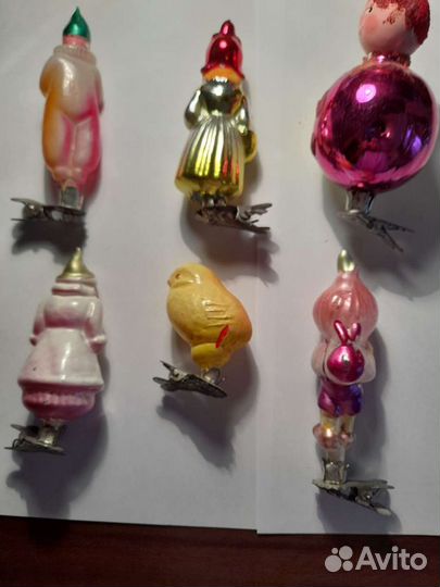 Елочные игрушки на прищепке. СССР