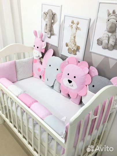 Комплект бортиков в кроватку для новорожденного