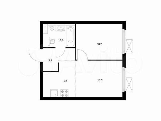 2-к. квартира, 34,1 м², 24/33 эт.