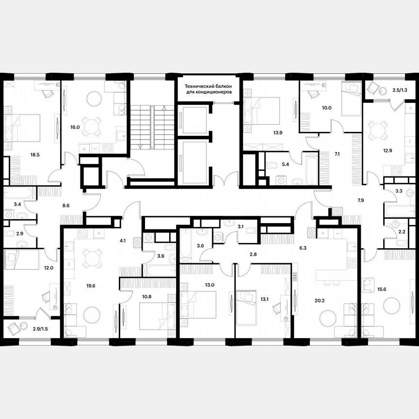 3-к. квартира, 79,6 м², 18/22 эт.