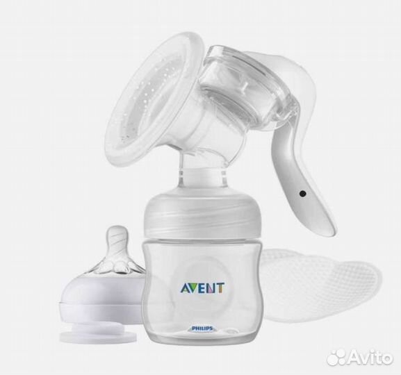 Молокоотсос avent ручной и вкладыши для груди