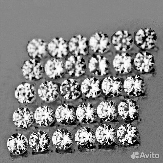 Циркон натуральный 1,22Ct 1,30мм 100шт VVS Камбодж