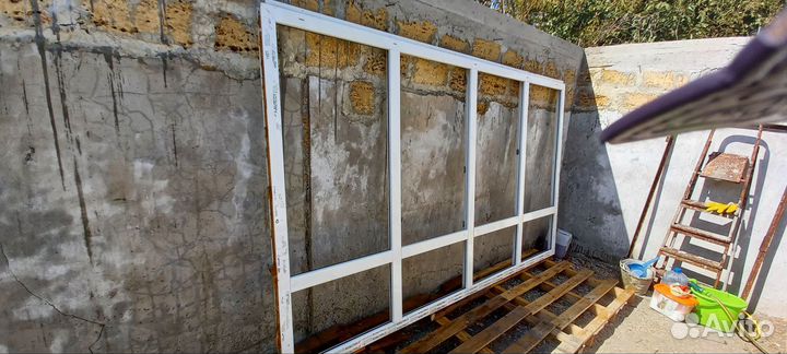 Окна в пол пластиковые бу