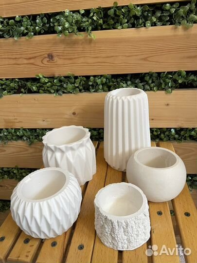 Гипсовые горшочки
