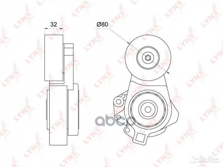 Натяжитель поликл. ремня с роликом PT-3287 lynx