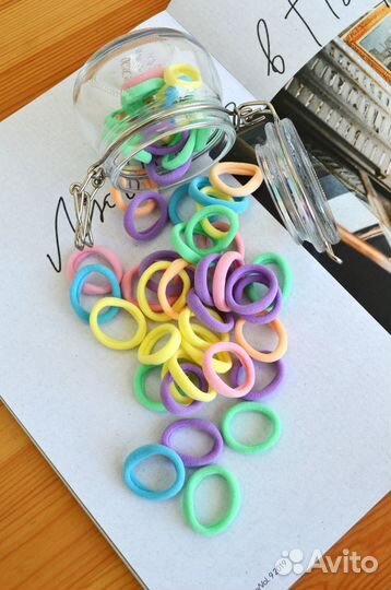 Наборы новых резинок для волос 100 и 50 штук