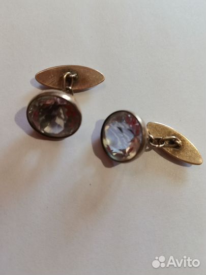 Запонки СССР серебро 875 проба