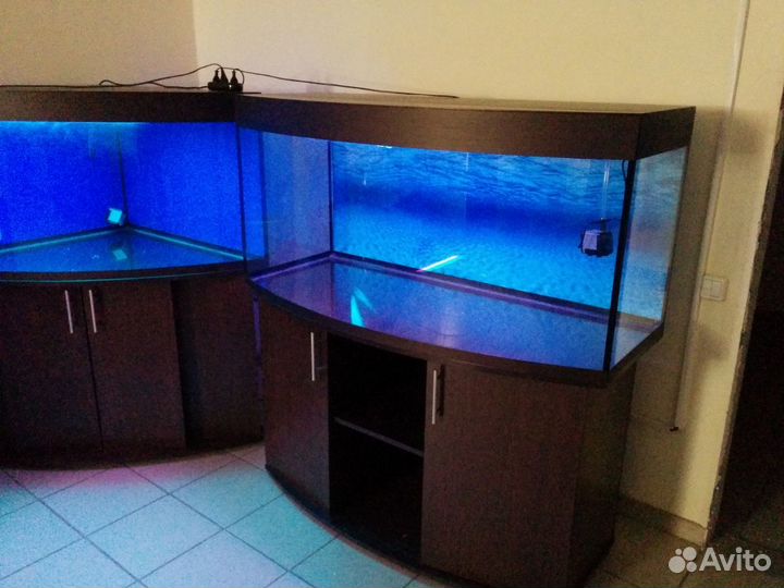 Аквариум 400 полукруглый, биофильтр, свет, тумба