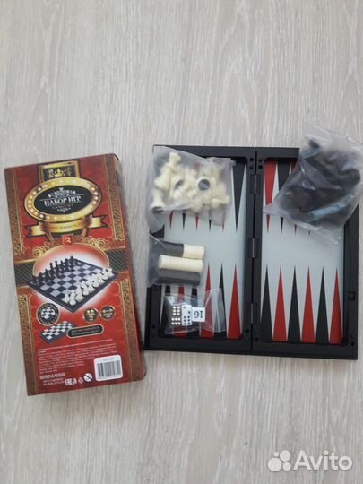 Новые шашки, шахматы, нарды - 3в1 (магнитные)