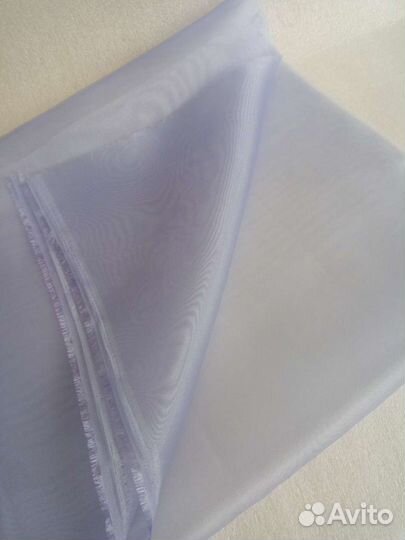 Органза (отрезы ткани) розового и голубого цветов