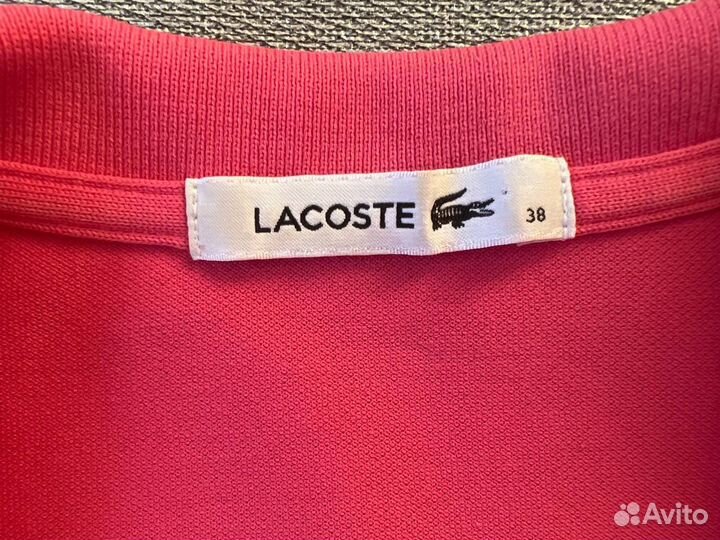 Поло женское Lacoste 38 42 44 S оригинал розовое