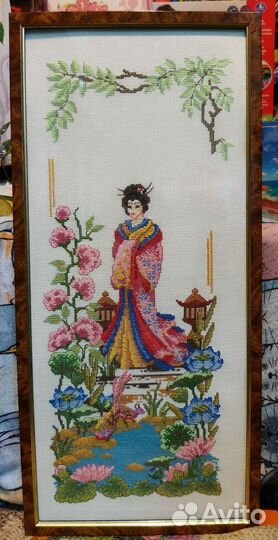 Вышивка крестом гейша