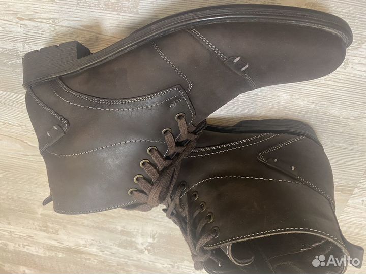 Ботинки мужские нубук коричневые
