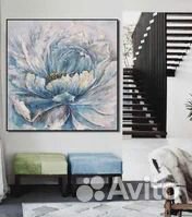 Объемная картина маслом на холсте пион
