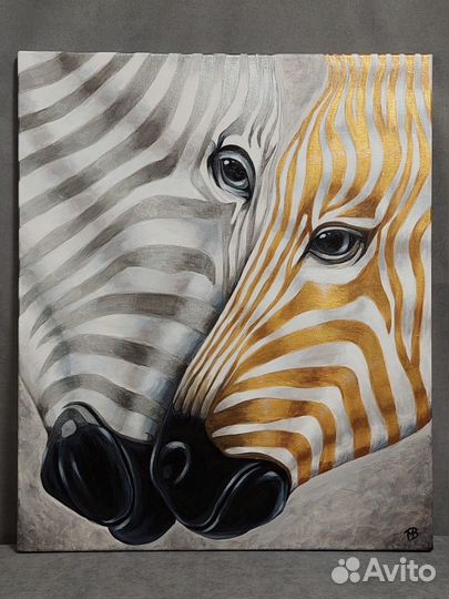 Картина на холсте Полосатая гармония,ручная работа