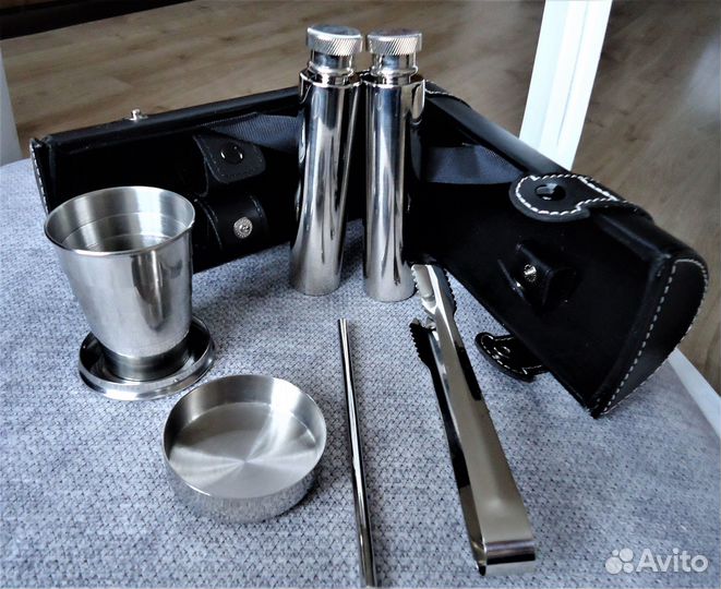 Подарочный Набор из нерж. стали в кожаном кофре