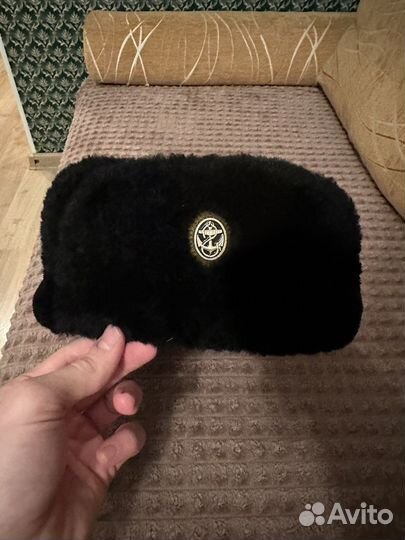 Шапка зимняя военная кожаный верх