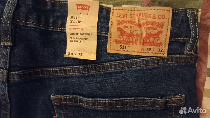 Джинсы levis 511 Slim- Stretch размер 38-32