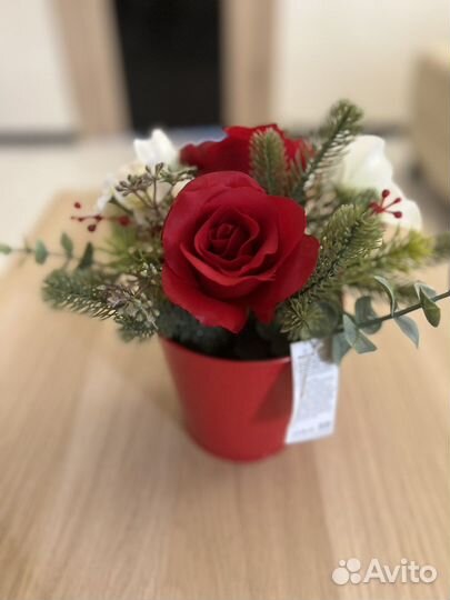 Искусственный букет икеа и кашпо