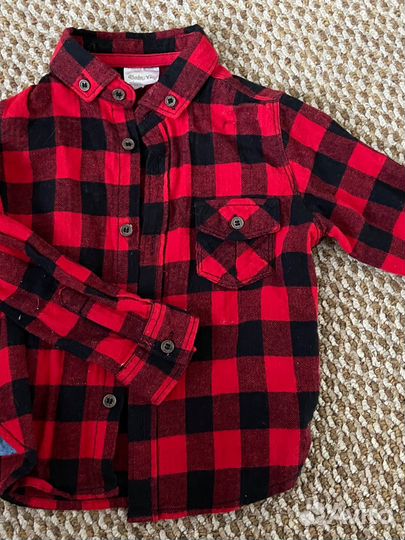 Рубашка в клетку для мальчика 92