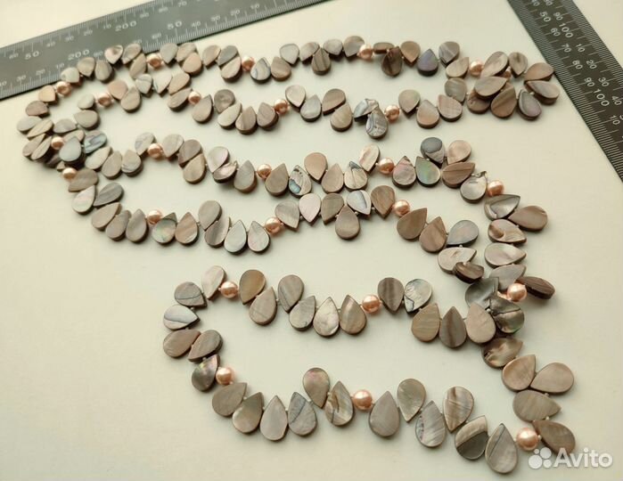 Бусы 126см из натурального Перламутра