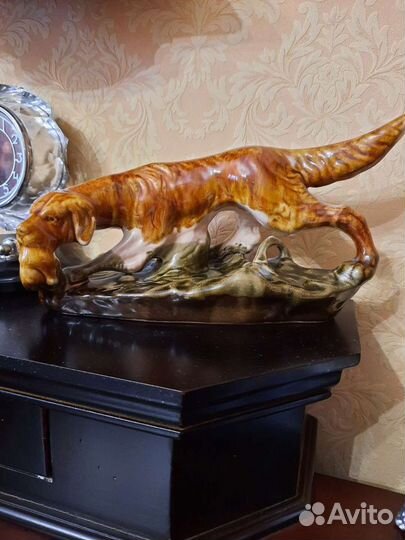 Фарфоровые статуэтка Охотничья собака,винтаж