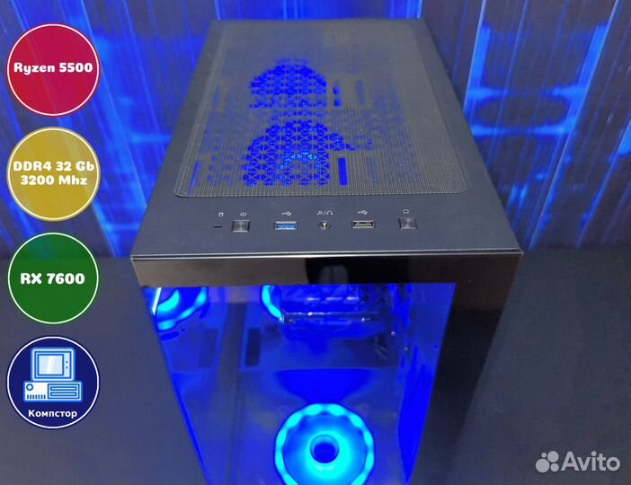 Сборка пк для 2к AMD5500-RX7600-32DDR4-MGV4135-A520