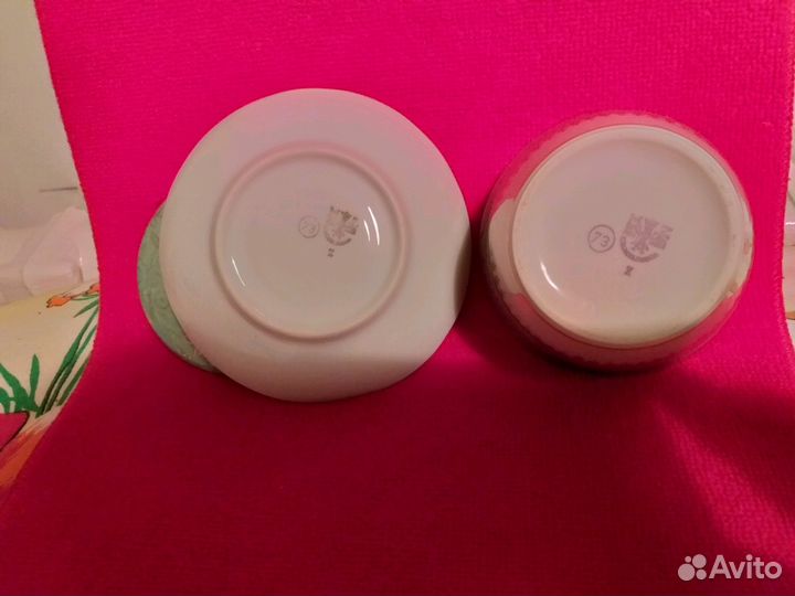 Сахарница с блюдцем Чехословакия