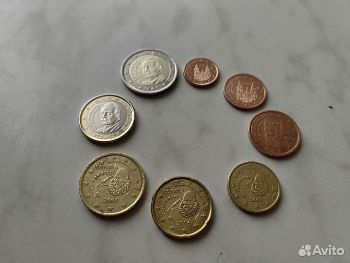 Набор монет евро Испании 2000-2006 года