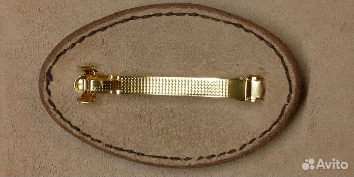 Заколка автомат для волос кожа натуральная