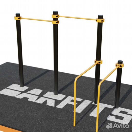Двойной турник С гнутыми брусьями свс-79 76мм пла