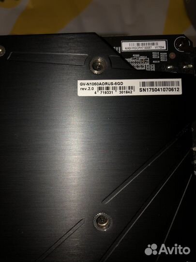 Видеокарта Gigabyte GeForce GTX 1060 aorus