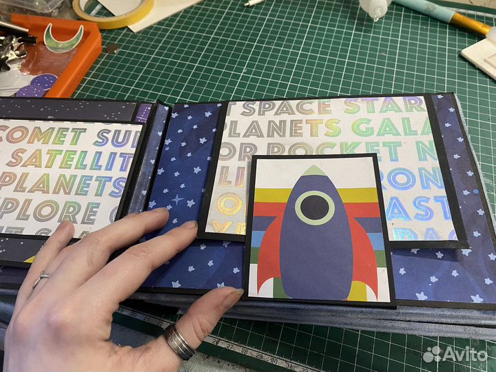 Фотоальбом ручной работы скрапбукинг космос