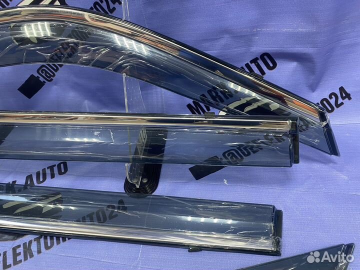 Haval Dargo Дефлекторы окон, Ветровики Хром