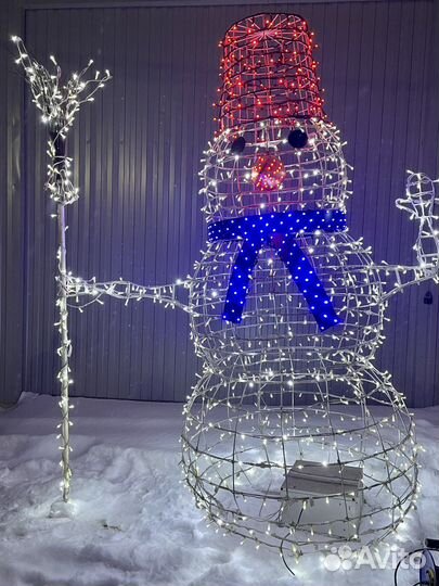 Световая фигура. Снеговик