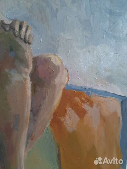 Картина маслом на холсте ню мужчина 40х50