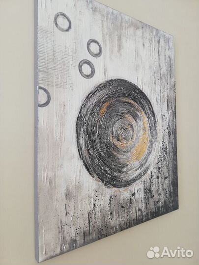 Картина интерьерная абстракция холст поталь