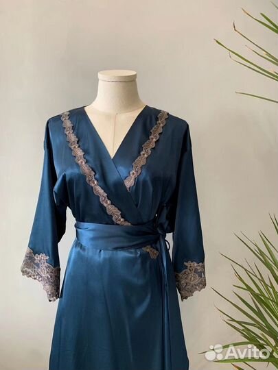 La perla сорочка халат Пижама атласная шелковая