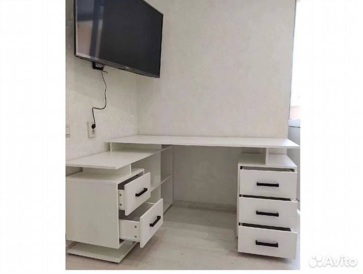 Угловой компьютерный стол скму-3 белый