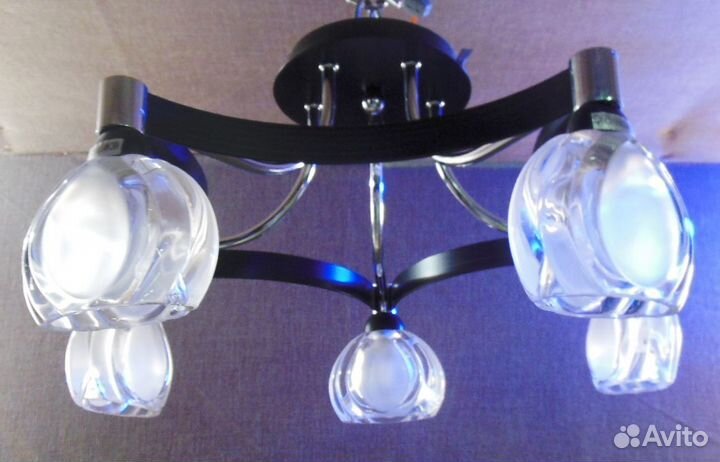 Люстра Потолочная NH7175/5S-Z181 хром+венге