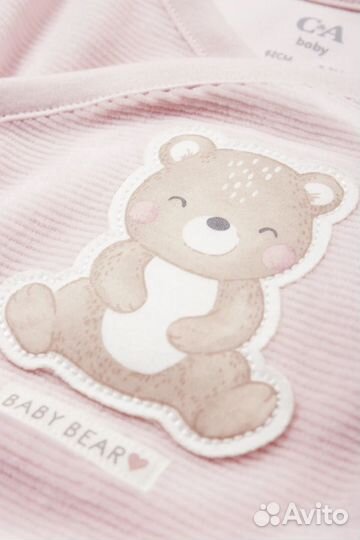 Велюровый комплект распашонка и ползунки C&A 62