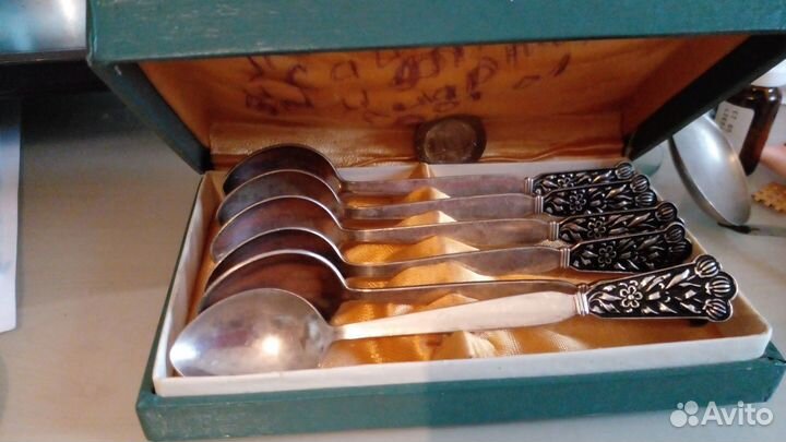 Набор мельхиоровых чайных ложек СССР