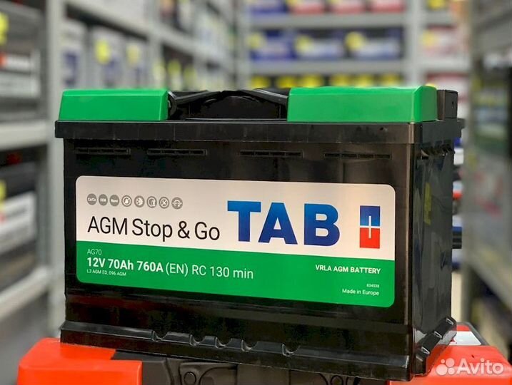 Аккумулятор новый TAB AGM stop&GO 70Ач