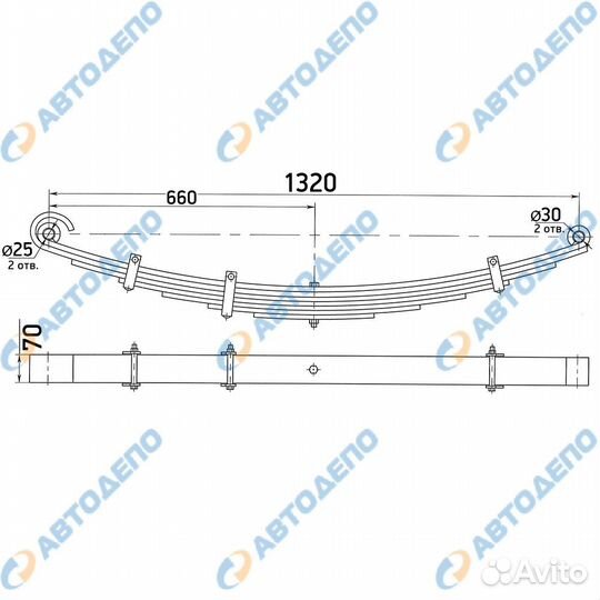 Рессора в сборе, передняя, 7 листов isuzu forward