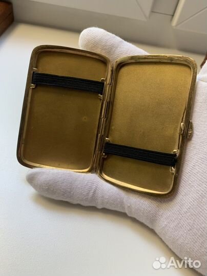 Портсигар Германия 1910-1920, позолота винтаж