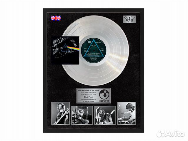Pink Floyd платиновый винил в рамке на выбор
